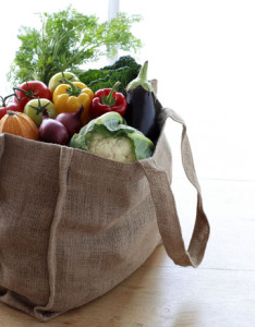 nákupní taška-zdravé jídlo